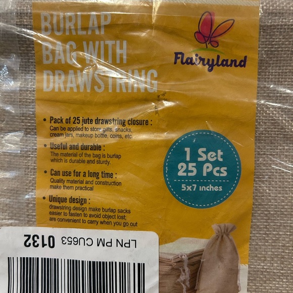 Set of 25 5x7 Burlap Bags with drawstrings 
New in bag. - Picture 3 of 3